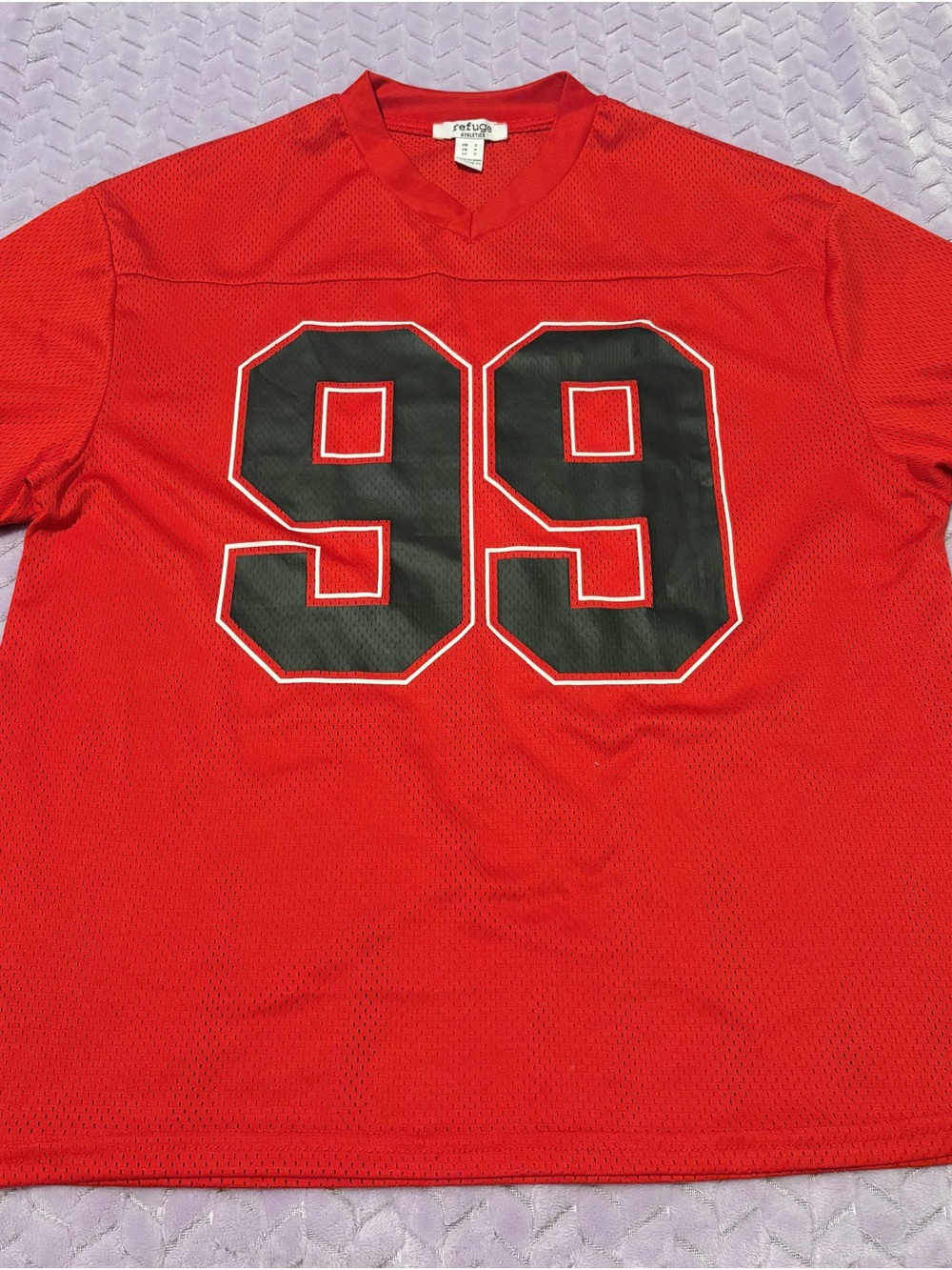 refuge Red Mesh Jersey with Black '99' Patch